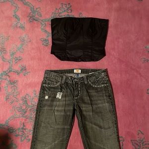 90s strapless crop top Made in France